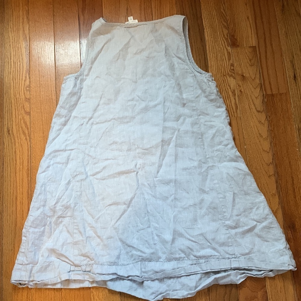 J.Jill Love Linen Hemstitched Detail Garment-Dyed Lightweight Dress Petite Large - Picture 7 of 11